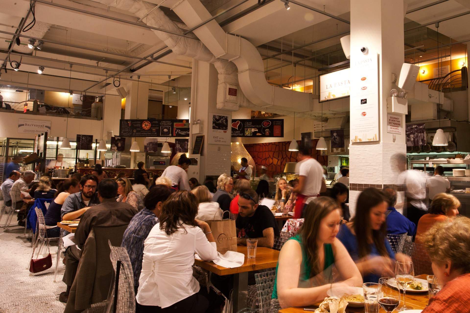 interior of La Pizza & La Pasta inside eataly