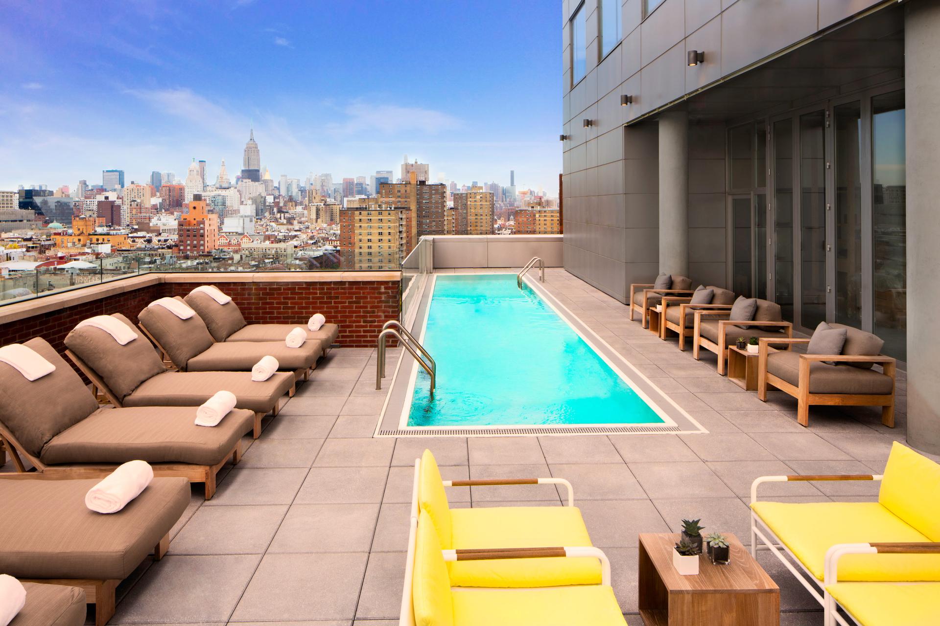 rooftop pool at the Hotel Indigo Lower East Side New York